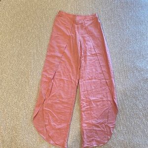 Drew pink wide leg linen pants. NWT.